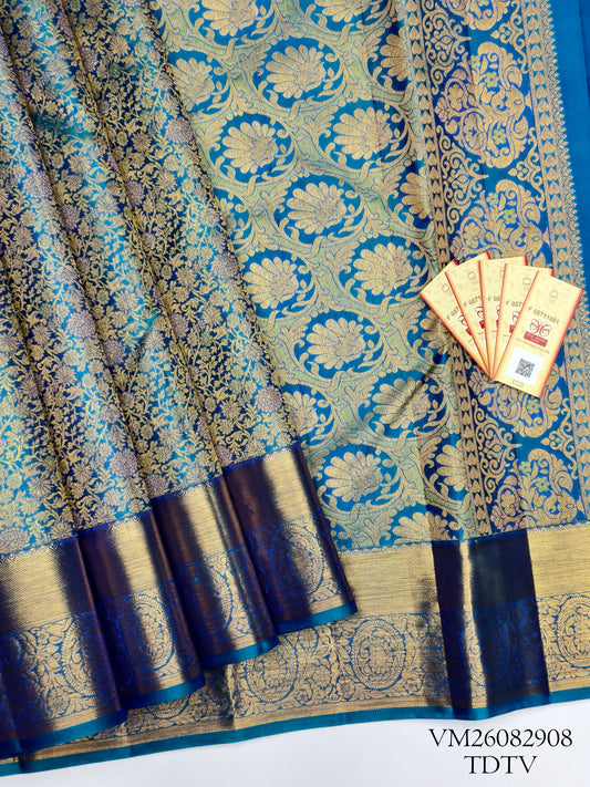 Blue Green Traditional Silk Saree