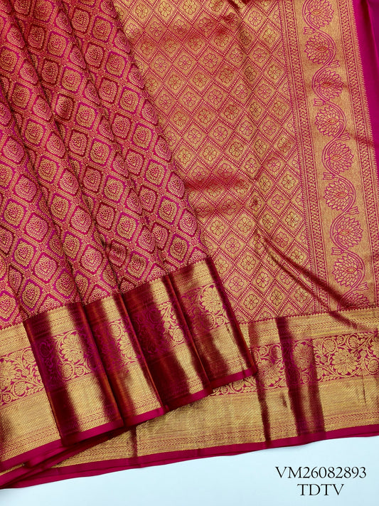 Puplish Red Traditional Silk Saree