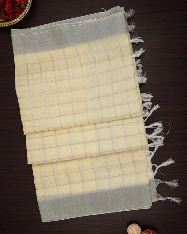 Linen cotton saree peach orange