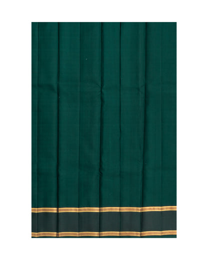 RED WITH GREEN COLOUR KANCHIPURAM KORVAI SILK SAREE