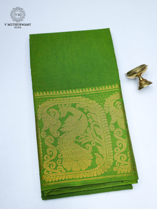 Madurai Sungudi Cotton Saree - Green
