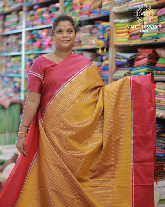 Honey With Pink - Semi Soft Silk Saree