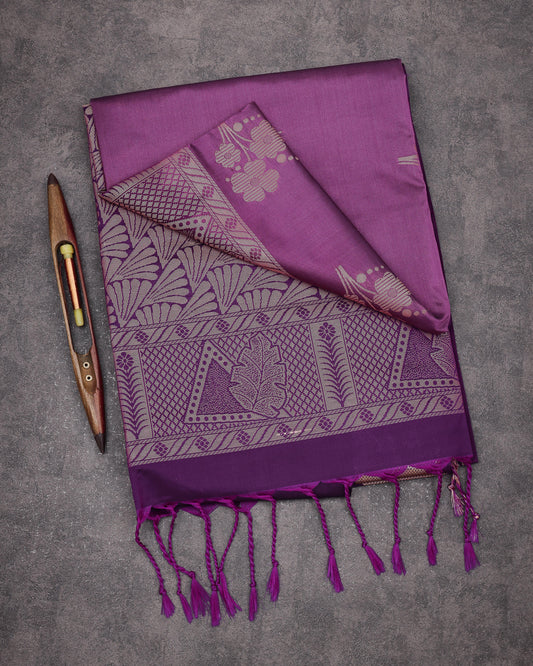 Magenta with Purple Semi Soft Silk Saree