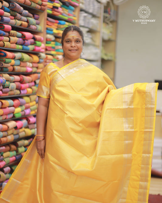 YELLOW - KANCHIPURAM TRADITIONAL SILK SAREE
