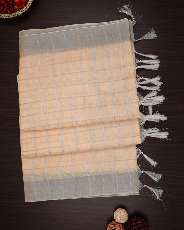 Linen cotton saree desert sand colour