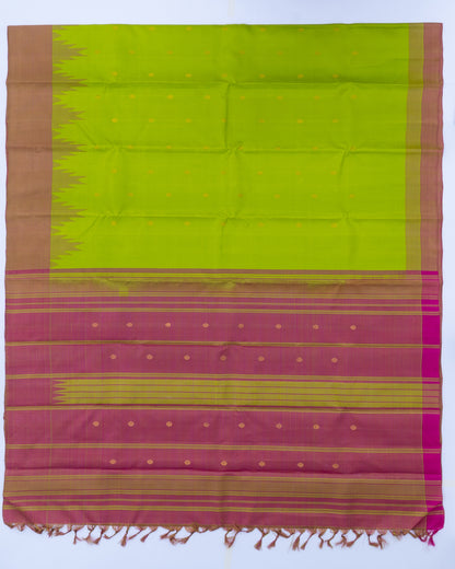 GREEN COLOUR KANCHIPURAM KORVAI SILK SAREE