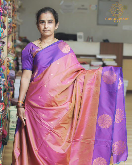 Onion Pink with Purple Semi Soft Silk