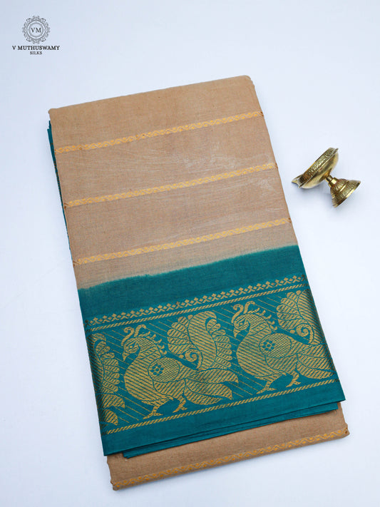 Madurai Sungudi Cotton Saree - Tussar With Ramar Green