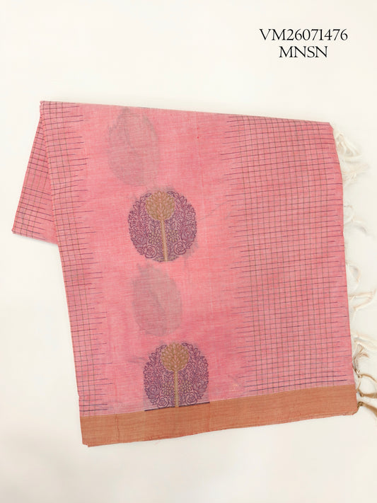Dusky Rose Handloom Cotton Saree