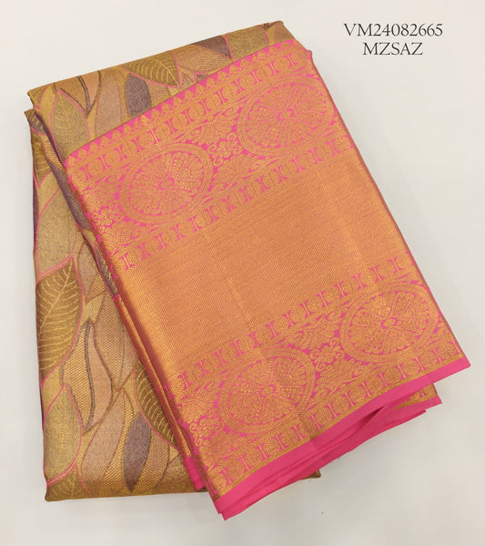 Sand Brown Tissue Silk Saree