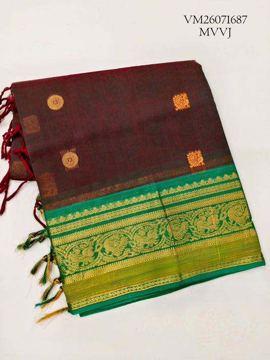 Irish Coffee Kanchi Cotton Saree