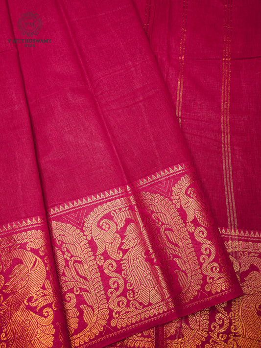 Madurai Sungudi Cotton Saree - Maroon