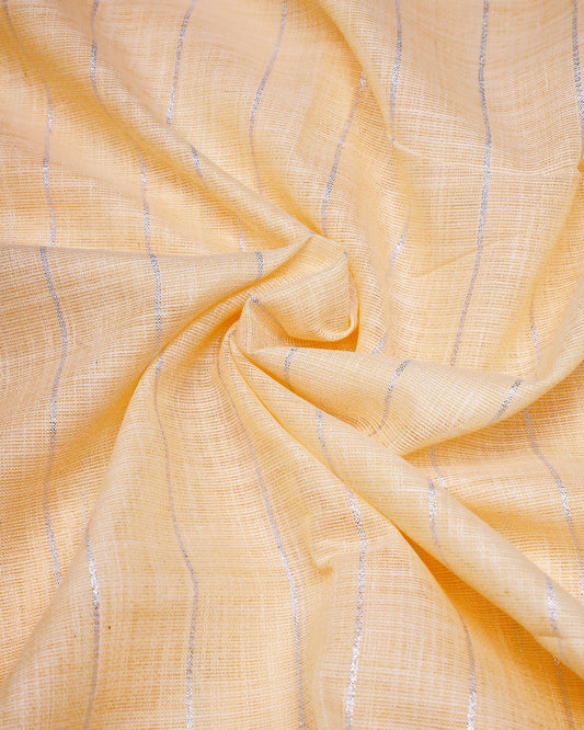 Linen cotton saree light orange