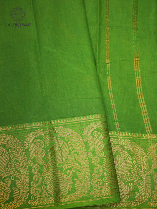 Madurai Sungudi Cotton Saree - Green