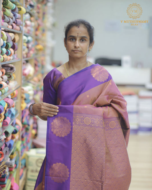 Onion Pink with Purple Semi Soft Silk