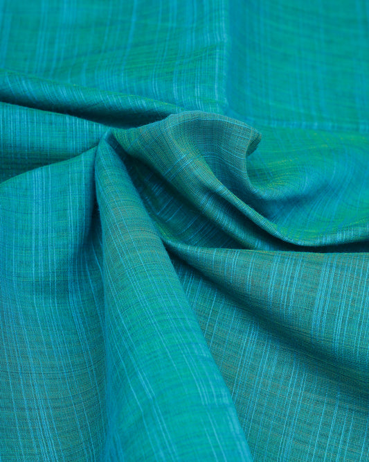 Cotton saree peacocok green colour