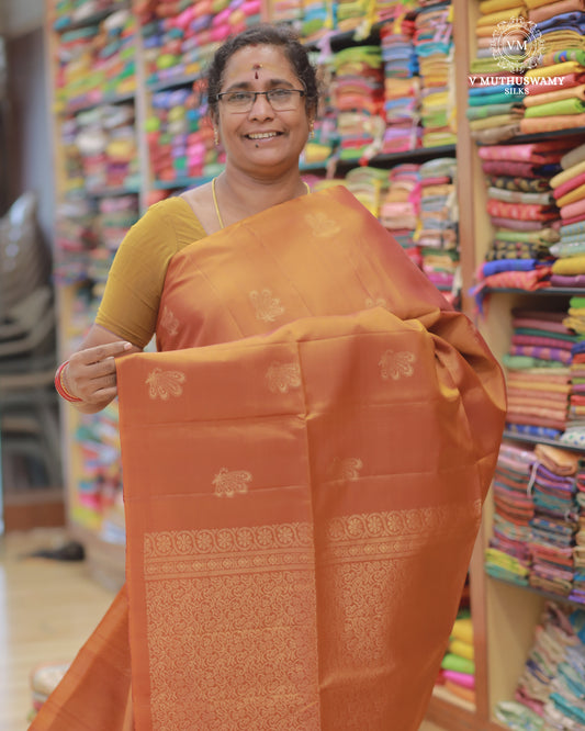 Light Orange - Handloom Soft Silk