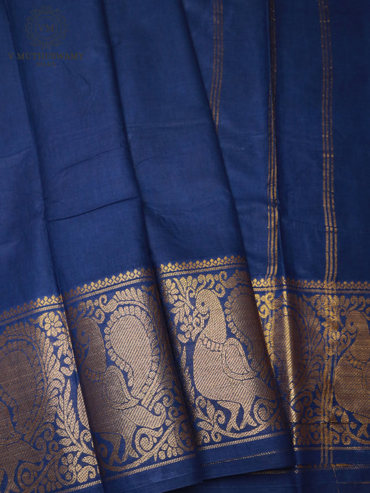 Cotton Saree - Navy Blue