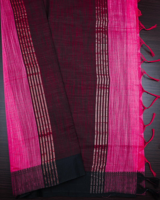 Cotton saree wine red colour