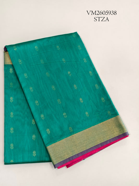 Pine Green Silk Cotton Saree