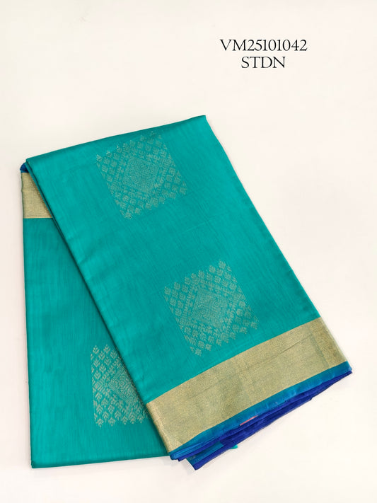 Green Blue Silk Cotton Saree
