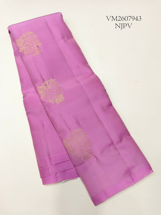 Purplish Pink Semi Silk Saree