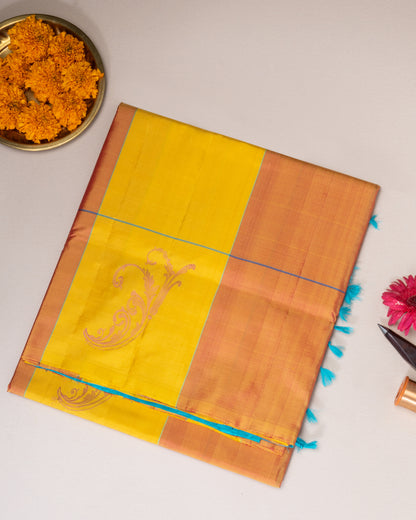 MUSTARD WITH SKY BLUE COLOUR SOFT SILK SAREE