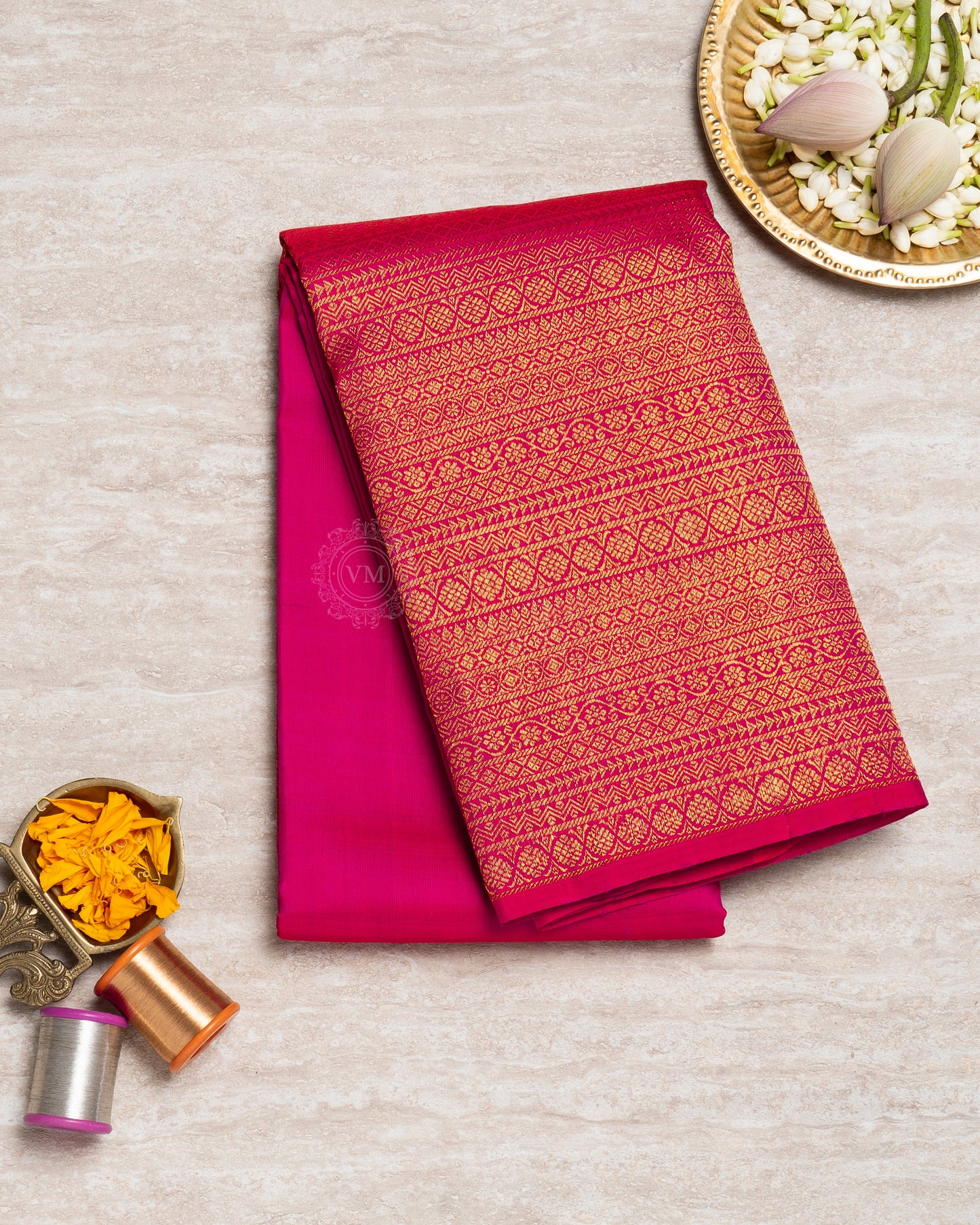 PINK COLOUR KANCHIPURAM TRADITIONAL SILK SAREE