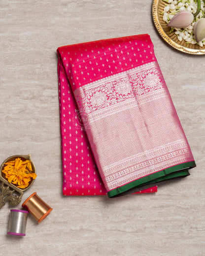 DEEP PINK COLOUR KANCHIPURAM TRADITIONAL SILK SAREE