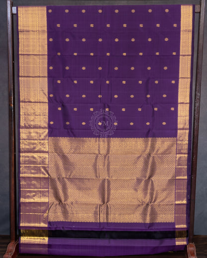 GRAPE PURPLE COLOUR KANCHIPURAM TRADITIONAL SILK SAREE