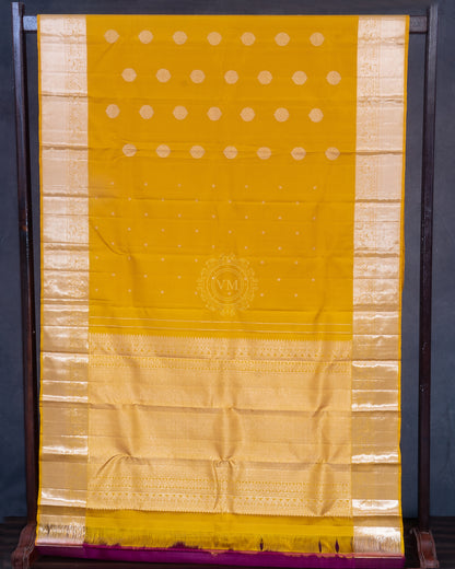 GOLDEN BELL COLOUR KANCHIPURAM TRADITIONAL SILK SAREE