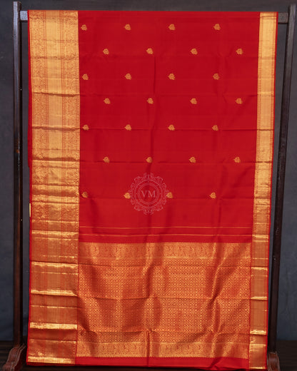 CRIMSON RED COLOUR KANCHIPURAM TRADITIONAL SILK SAREE