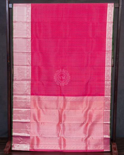 DEEP PINK COLOUR KANCHIPURAM TRADITIONAL SILK SAREE