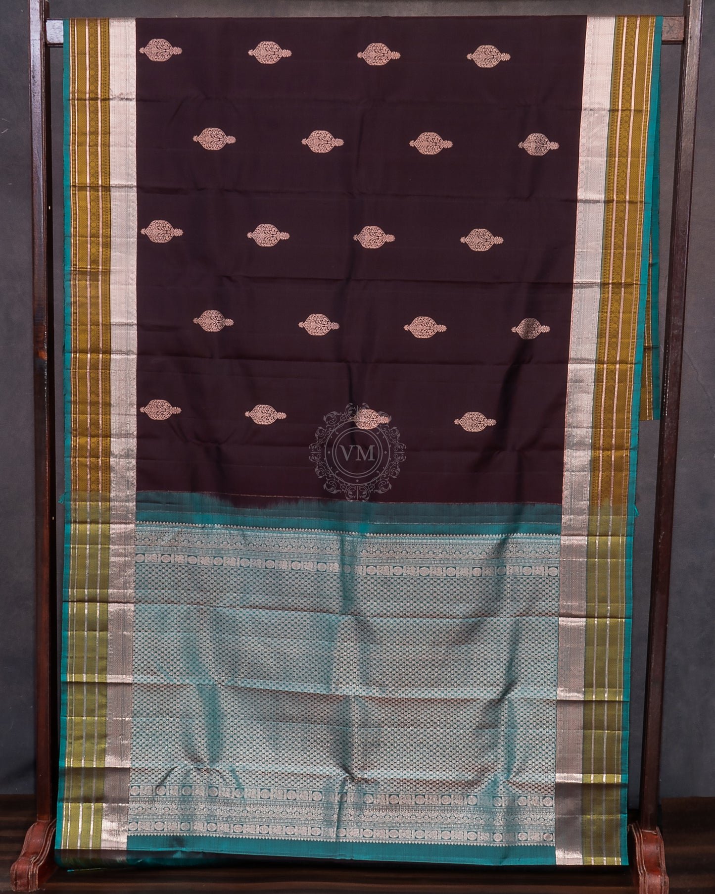 DARK ROSE COLOUR KANCHIPURAM TRADITIONAL SILK SAREE