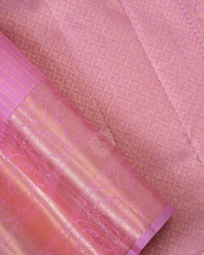 RUDDY PINK COLOUR KANCHIPURAM TRADITIONAL SILK SAREE