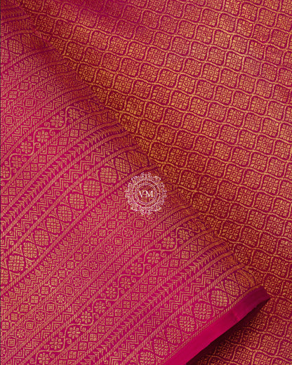 PINK COLOUR KANCHIPURAM TRADITIONAL SILK SAREE