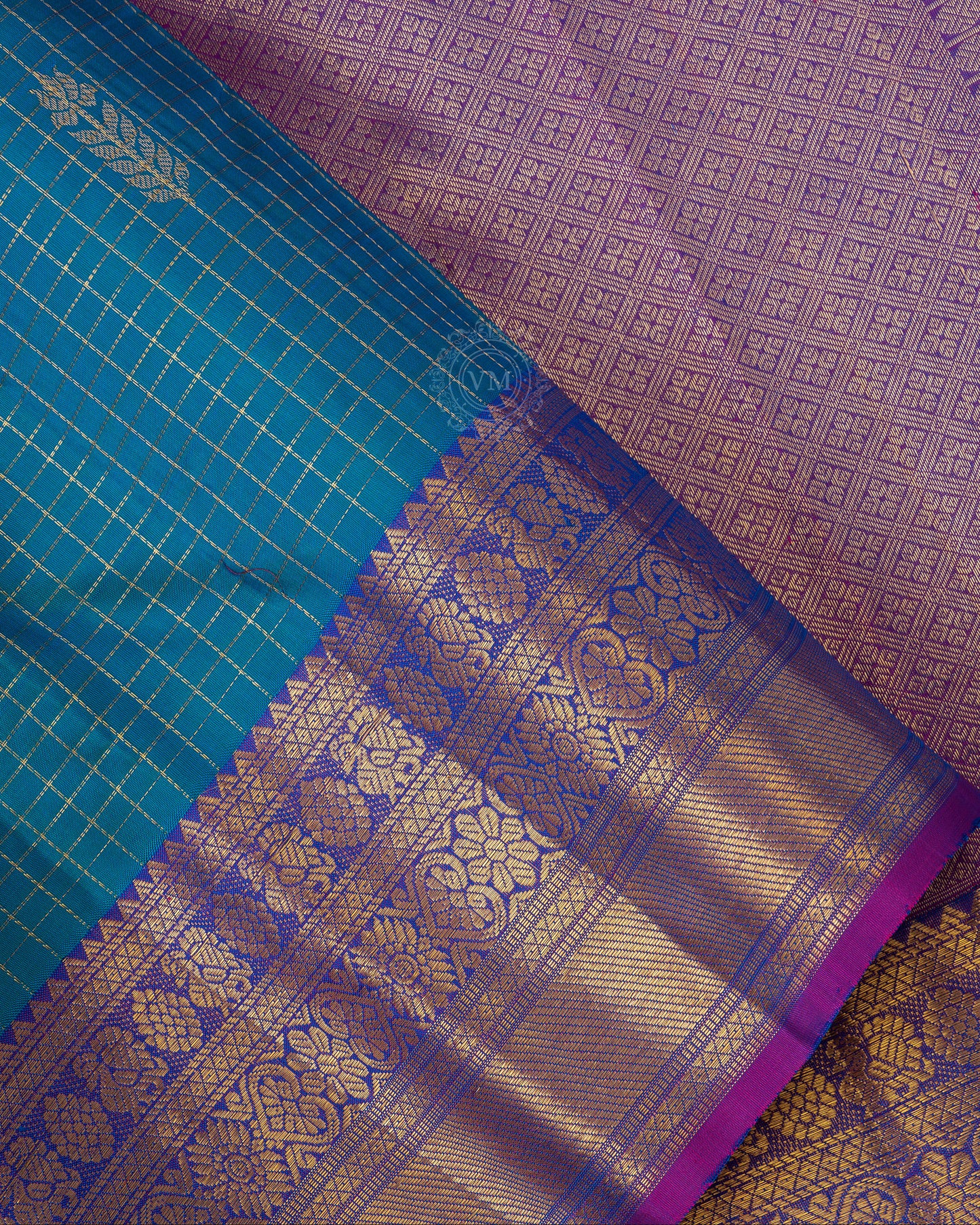 VENICE BLUE COLOUR KANCHIPURAM TRADITIONAL SILK SAREE