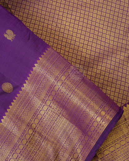 GRAPE PURPLE COLOUR KANCHIPURAM TRADITIONAL SILK SAREE