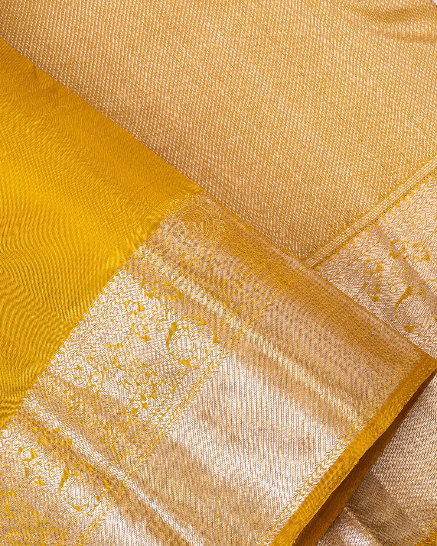 GOLDEN BELL COLOUR KANCHIPURAM TRADITIONAL SILK SAREE