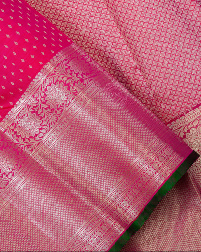 DEEP PINK COLOUR KANCHIPURAM TRADITIONAL SILK SAREE