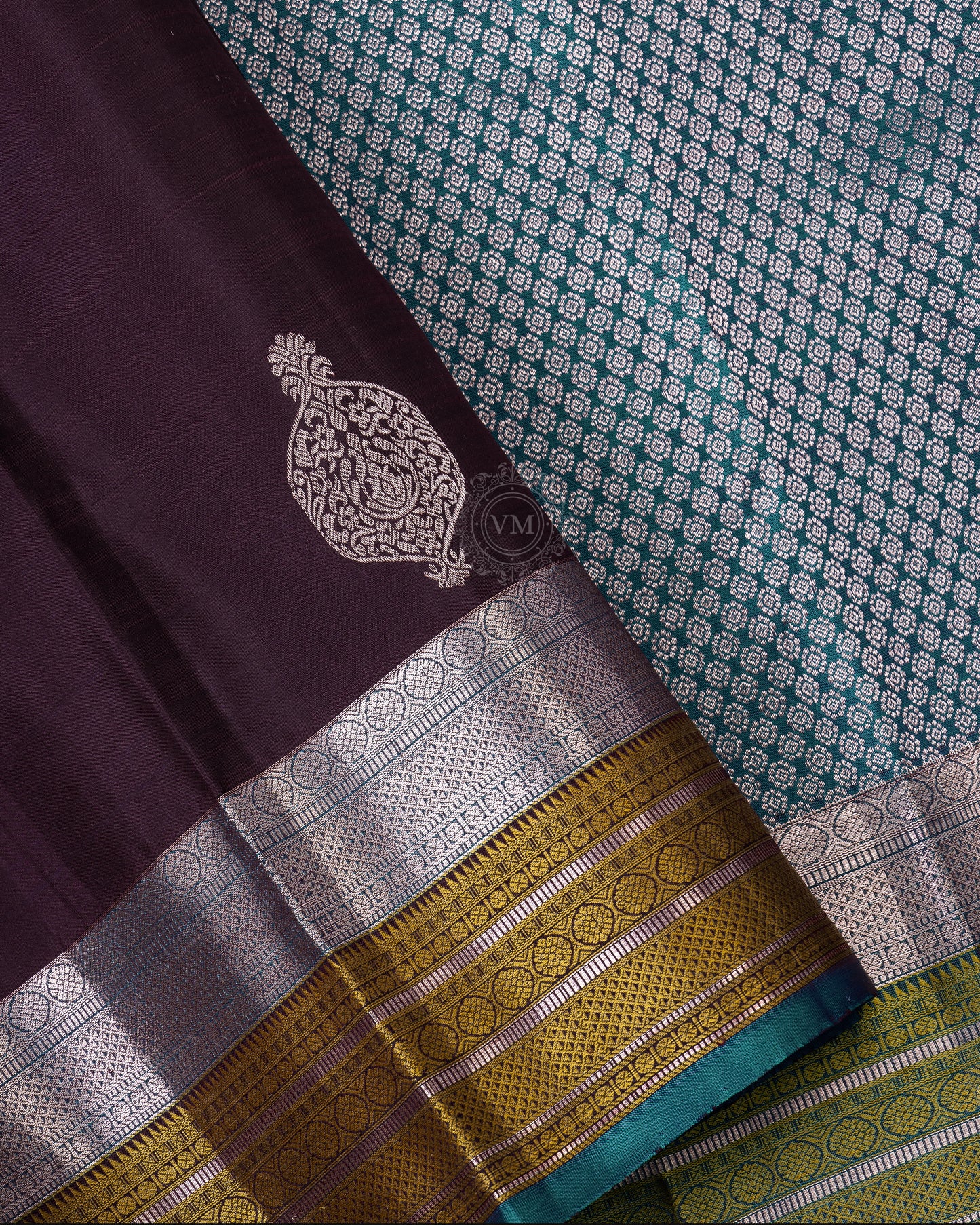 DARK ROSE COLOUR KANCHIPURAM TRADITIONAL SILK SAREE