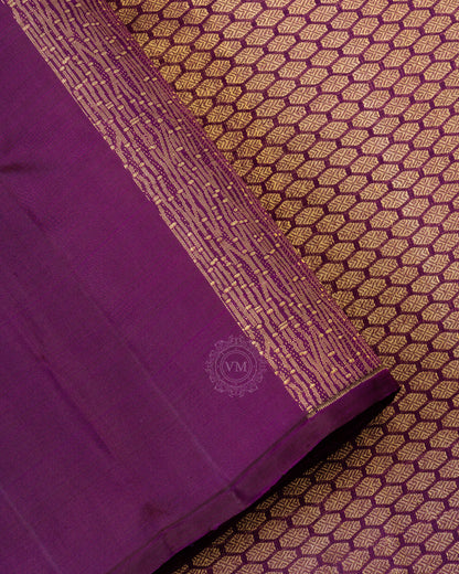 GRAPE PURPLE COLOUR KANCHIPURAM LIGHT WEIGHT SILK SAREE