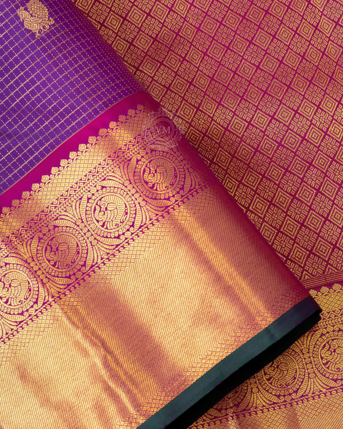 VIOLA PURPLE COLOUR KANCHIPURAM TRADITIONAL SILK SAREE