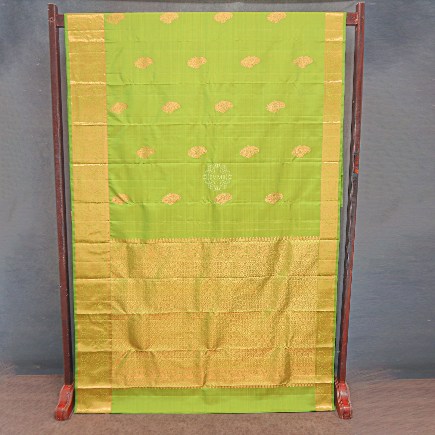 VM23071375 Green with Light gold Wedding silk saree