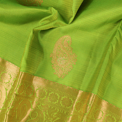 VM23071375 Green with Light gold Wedding silk saree