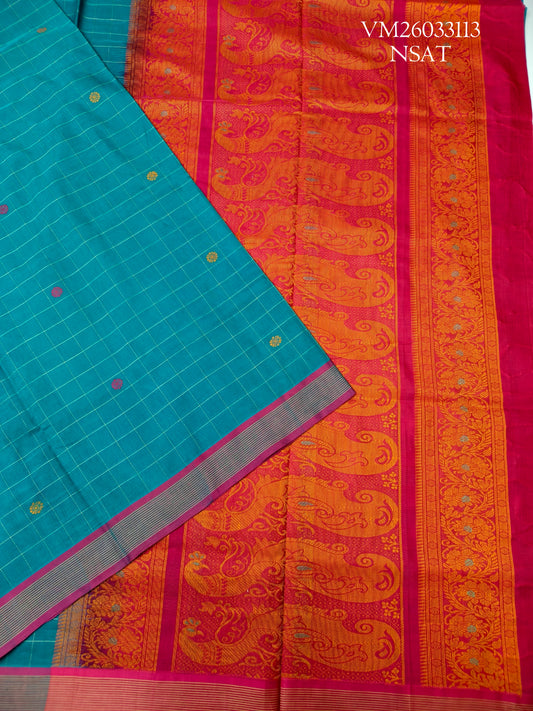 Blue colour Handloom Pure Cotton Saree