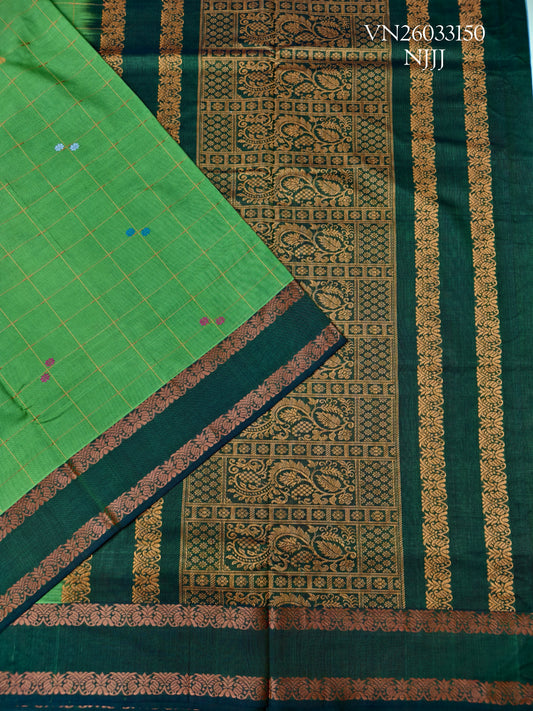 Forest green colour Handloom Pure Cotton Saree (Copy)