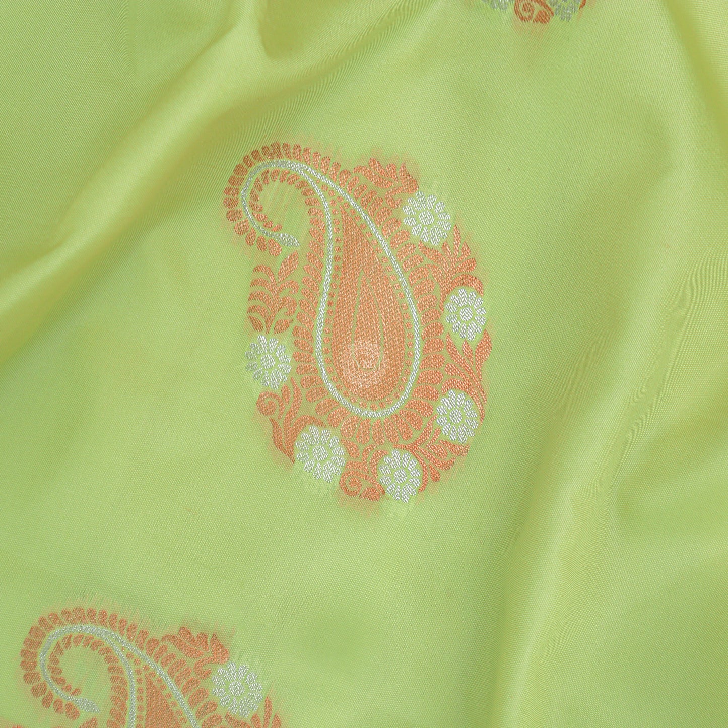 VM Greenish Yellow with Grey Semi soft silk saree VM23075009