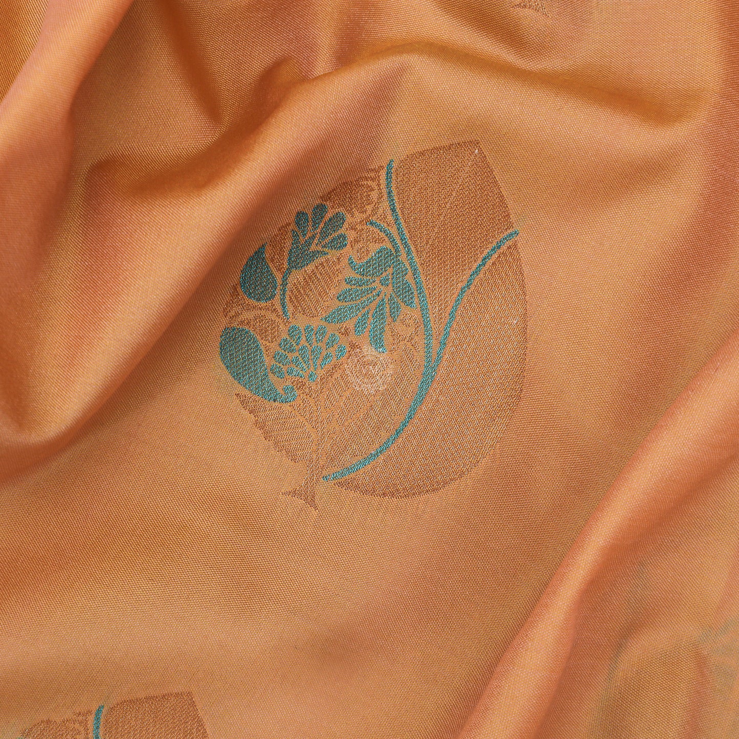 VM23075022 Orange with light Green Semi soft silk saree