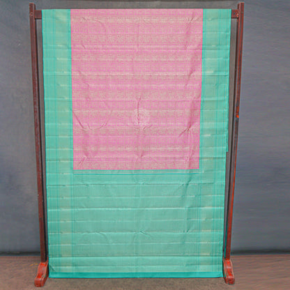 VM23063093 Pink with Cyan kanchipuram wedding silk saree